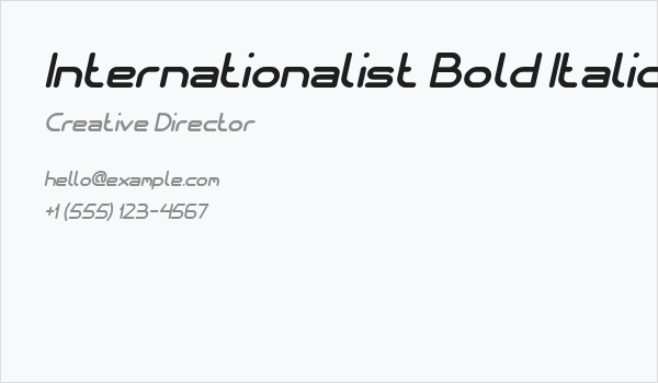 Internationalist Bold Italic Business Card