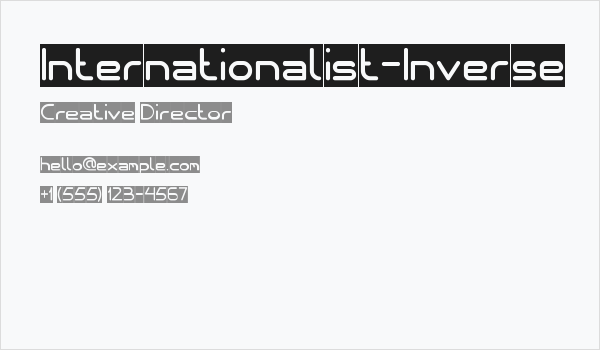 Internationalist-Inverse Business Card