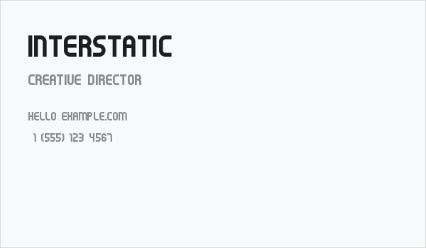 Interstatic Business Card