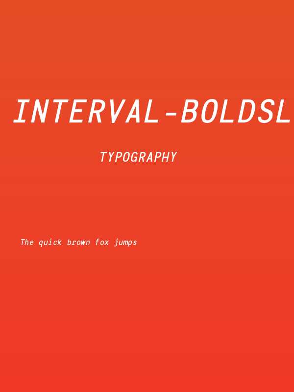 Interval-BoldSlanted Poster