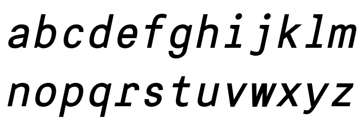 Interval-BoldSlanted Font LOWERCASE