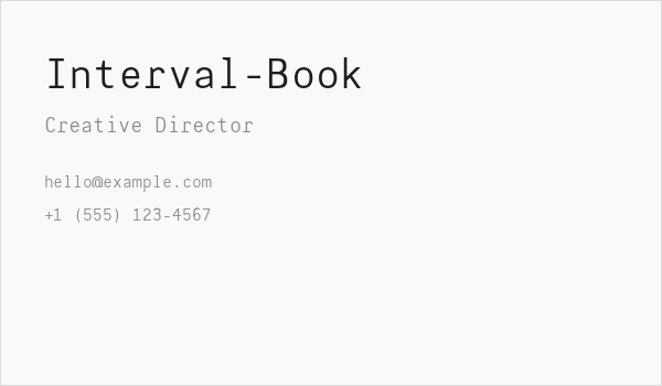 Interval-Book Business Card