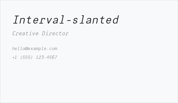 Interval-slanted Business Card