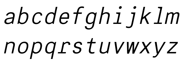 Interval-slanted Font LOWERCASE