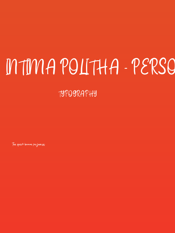 Intima Politha - Personal Use Poster