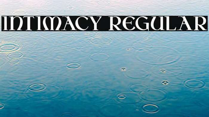 Intimacy Regular Example 1