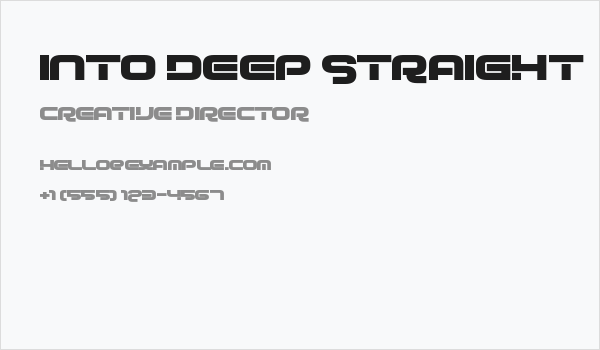 Into Deep Straight Business Card