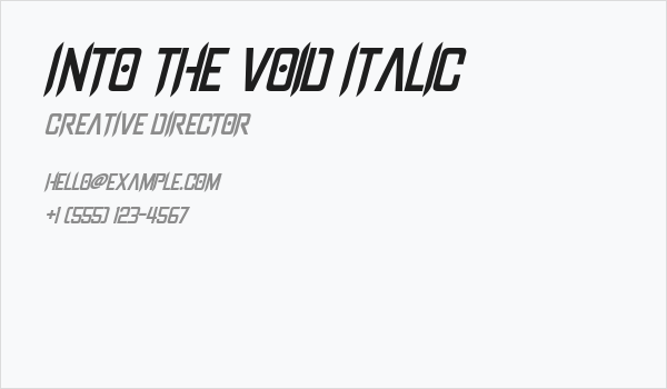 Into The Void Italic Business Card