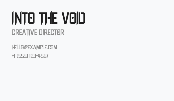 Into The Void Business Card