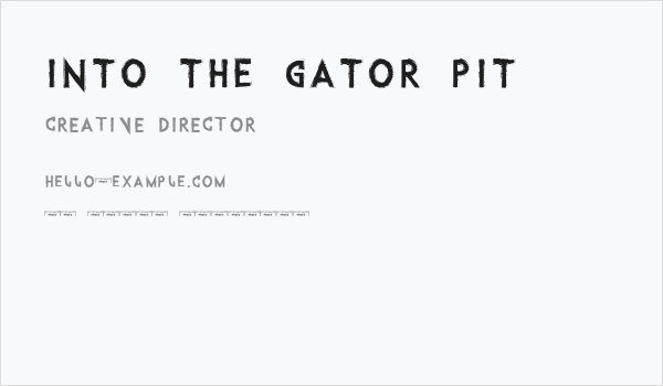 Into the Gator Pit Business Card