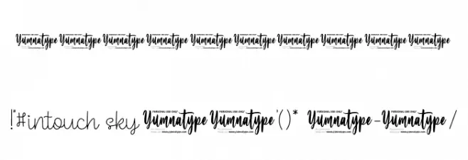 Intouch Sky personal use Font OTHER CHARS