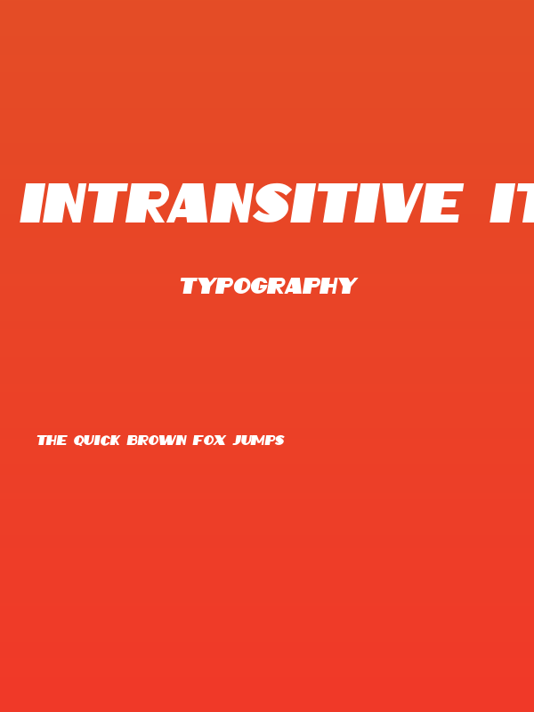 Intransitive Italic Poster