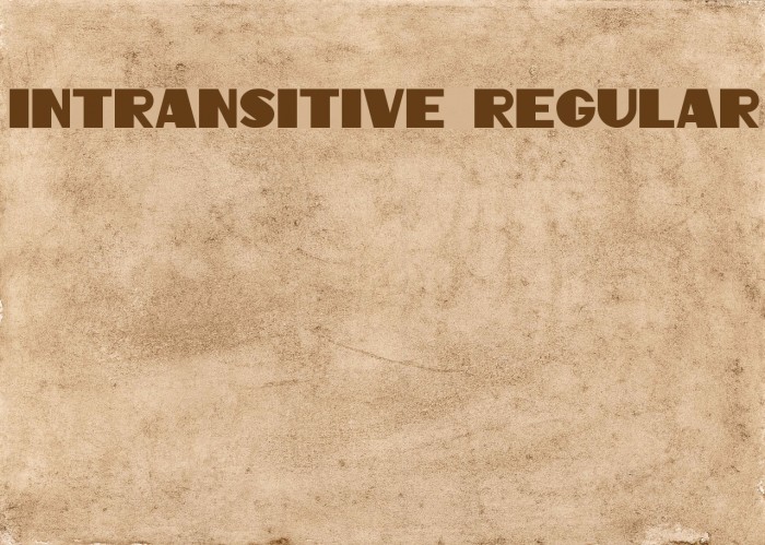 Intransitive Regular Font examples
