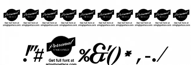 Intrique Script Personal Use Font OTHER CHARS