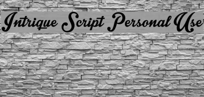 Intrique Script Personal Use Font examples