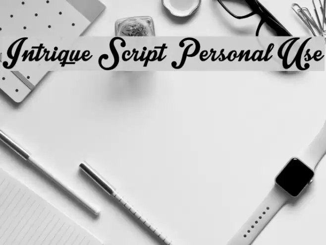 Intrique Script Personal Use Font examples