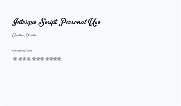 Intrique Script Personal Use Business Card