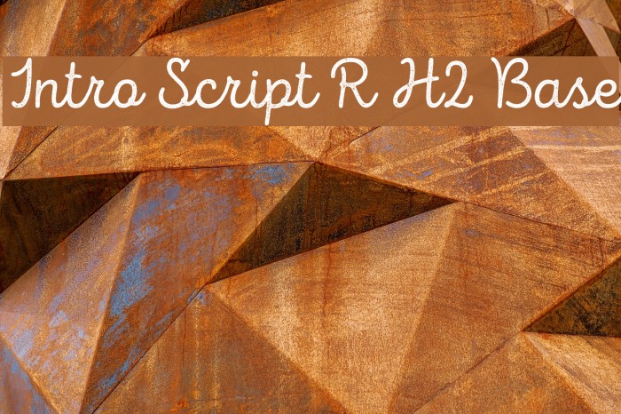 Intro Script R H2 Base Font examples