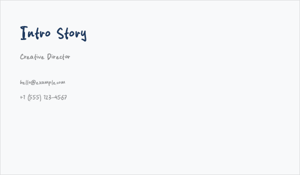 Intro Story Business Card