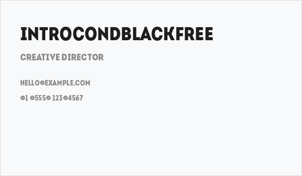 IntroCondBlackFree Business Card