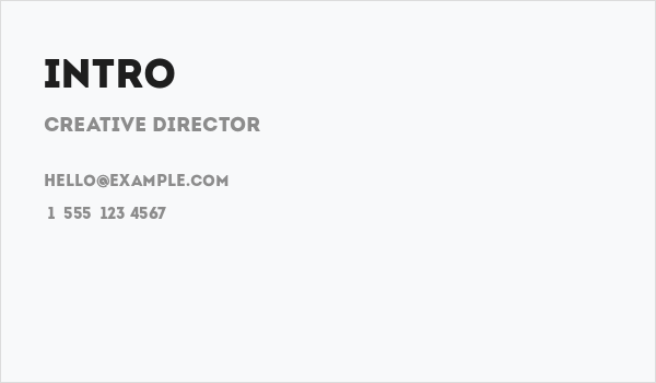 Intro Business Card