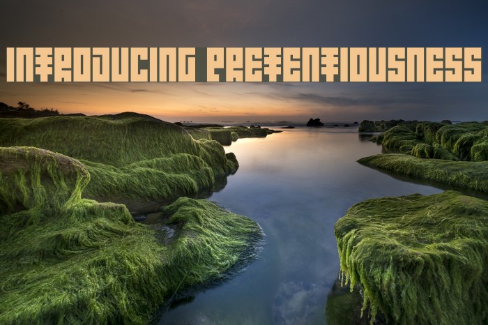 Introducing Pretentiousness Font examples