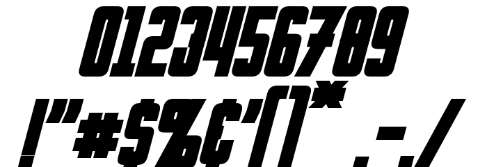 Invaders Bold Italic Font OTHER CHARS