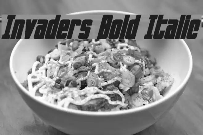 Invaders Bold Italic Font examples