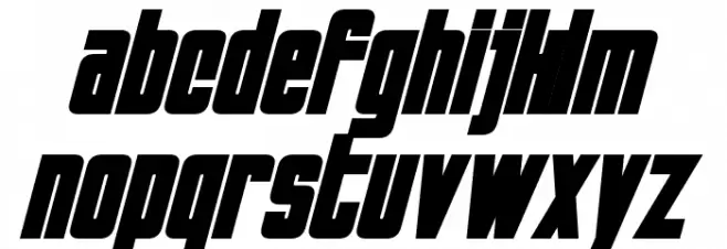 Invaders Bold Italic Schriftart Kleinbuchstaben