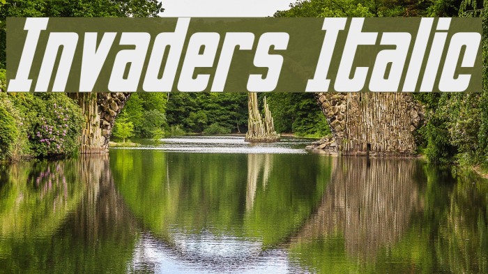 Invaders Italic Font examples