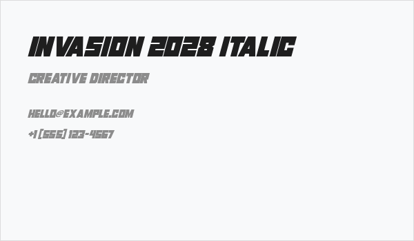 Invasion 2028 Italic Business Card