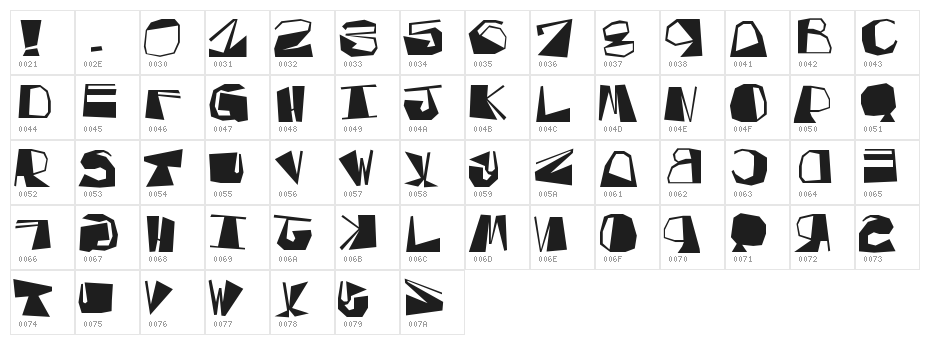 Inversed Script Character Map