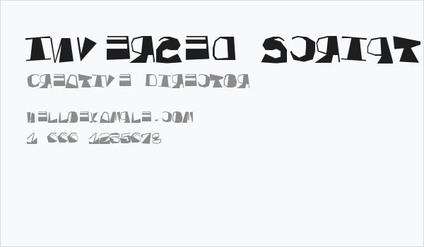 Inversed Script Business Card