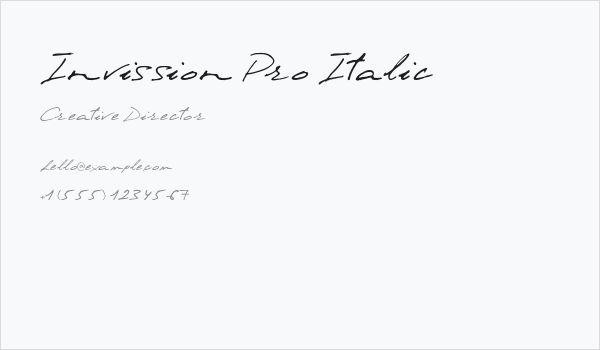 Invission Pro Italic Business Card