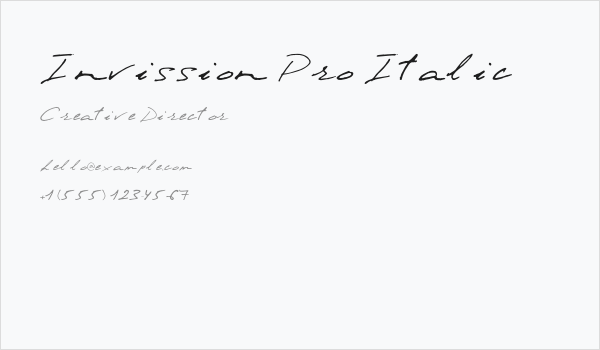Invission Pro Italic Business Card