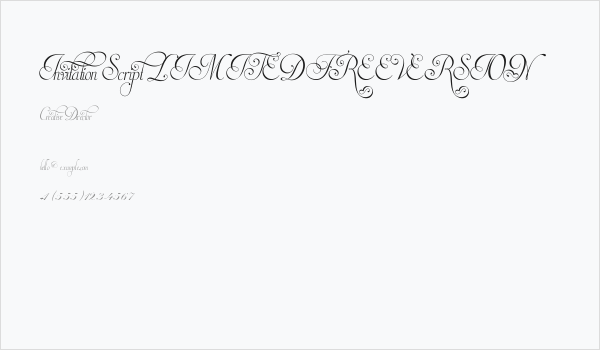 Invitation Script LIMITED FREE VERSION Business Card