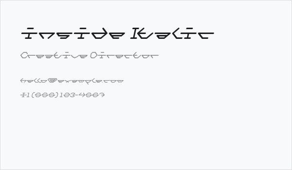 inside Italic Business Card