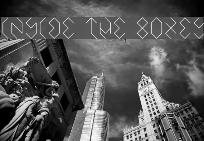 inside the boxes Font examples