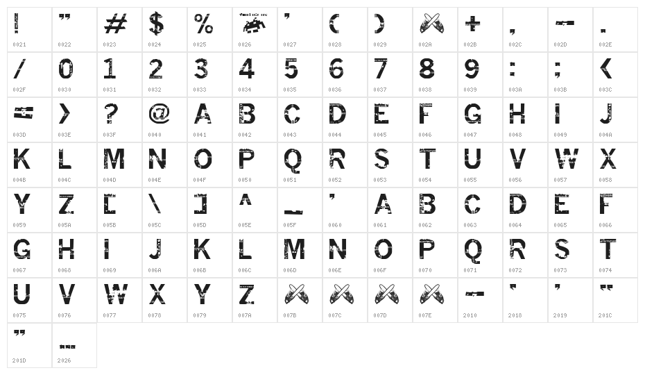 insomnesia Character Map