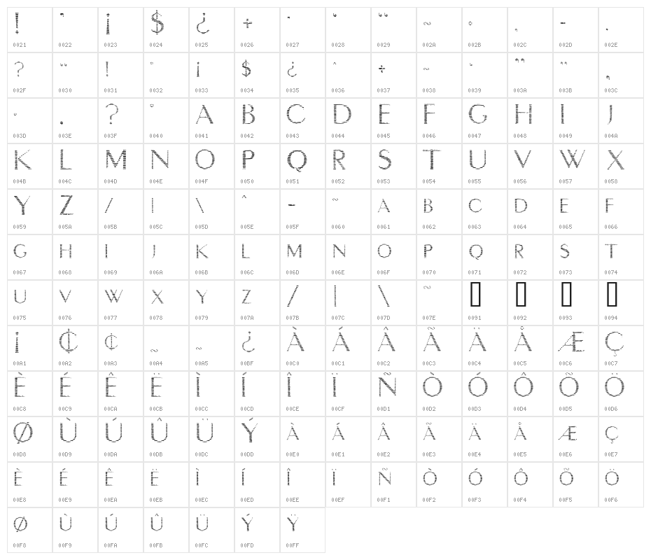 intimacy deux Character Map