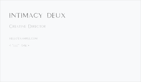 intimacy deux Business Card
