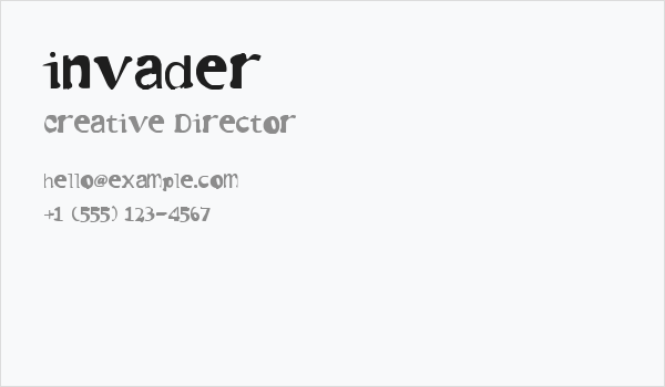 invader Business Card