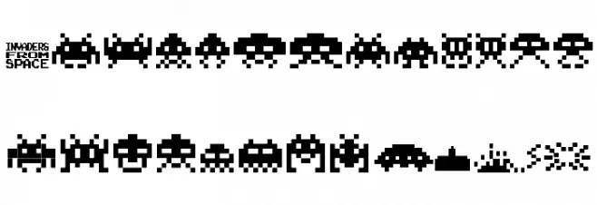 invanders from space Fuentes MINÚSCULAS