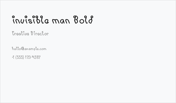 invisible man Bold Business Card