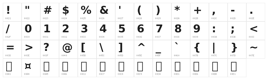 Iranian Sans Bold Character Map