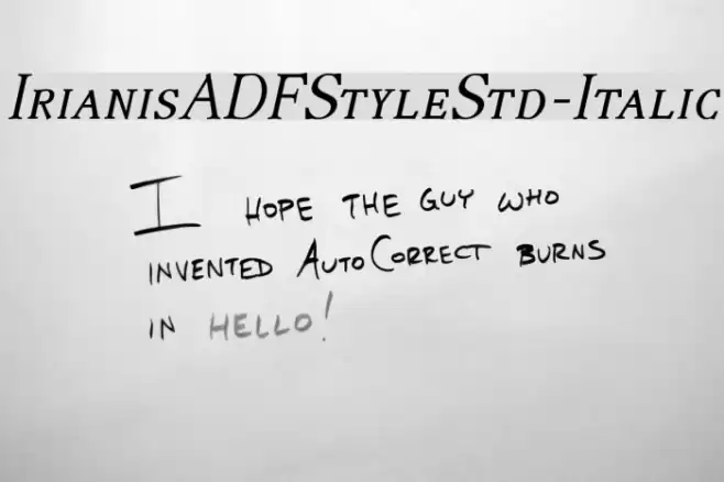 IrianisADFStyleStd-Italic Font examples