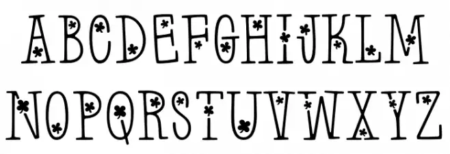 Irish^Clovers Font UPPERCASE