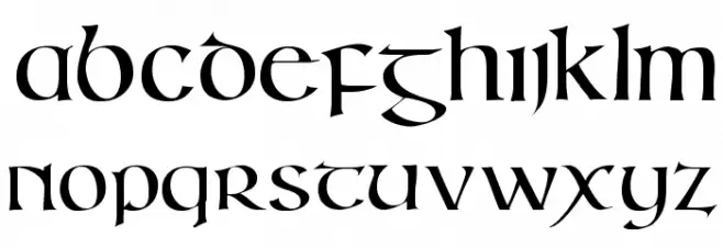 IrishUnciAlphabet Шрифта ВЕРХНИЙ