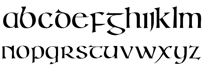 IrishUnciAlphabet Font LOWERCASE