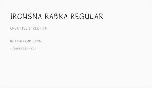 Irohsna Rabka Regular Business Card
